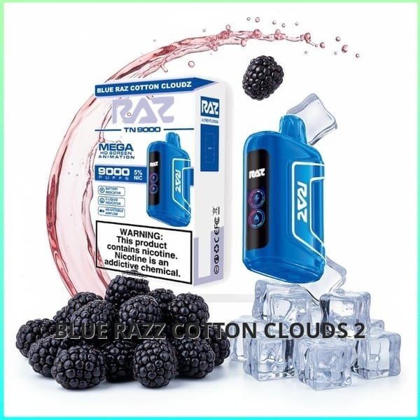 TN9000_Blue_Razz_Cotton_Clouds_2 Raz TN9000 - Blue Razz Ice