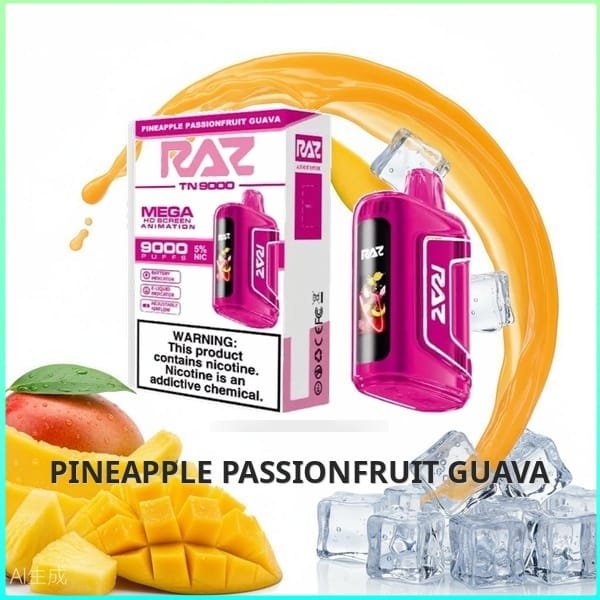 TN9000_Pineapple_Passionfruit_Guava Raz TN9000 - Pineapple Passionfruit Guava